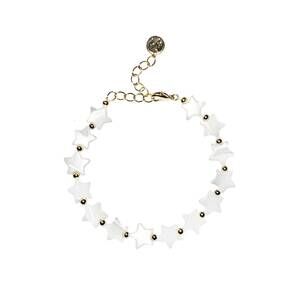 NEW ADRIANA PAPPAS women's stardust bracelet in gold/white